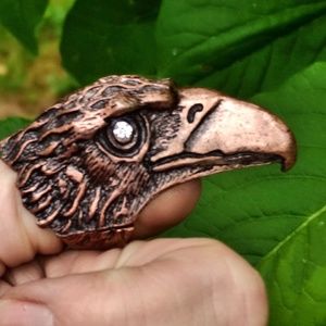 Vintage Oversized Copper Eagle Fingertip Ring